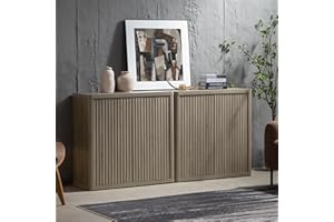 SICOTAS Buffet Cabinet with Storage 69.2" Sideboard Accent Modern Credenza with Doors & Shelves Fluted Tall Media Console Mid Century Coffee Bar Table for Living Room Kitchen Dining Room Hallway