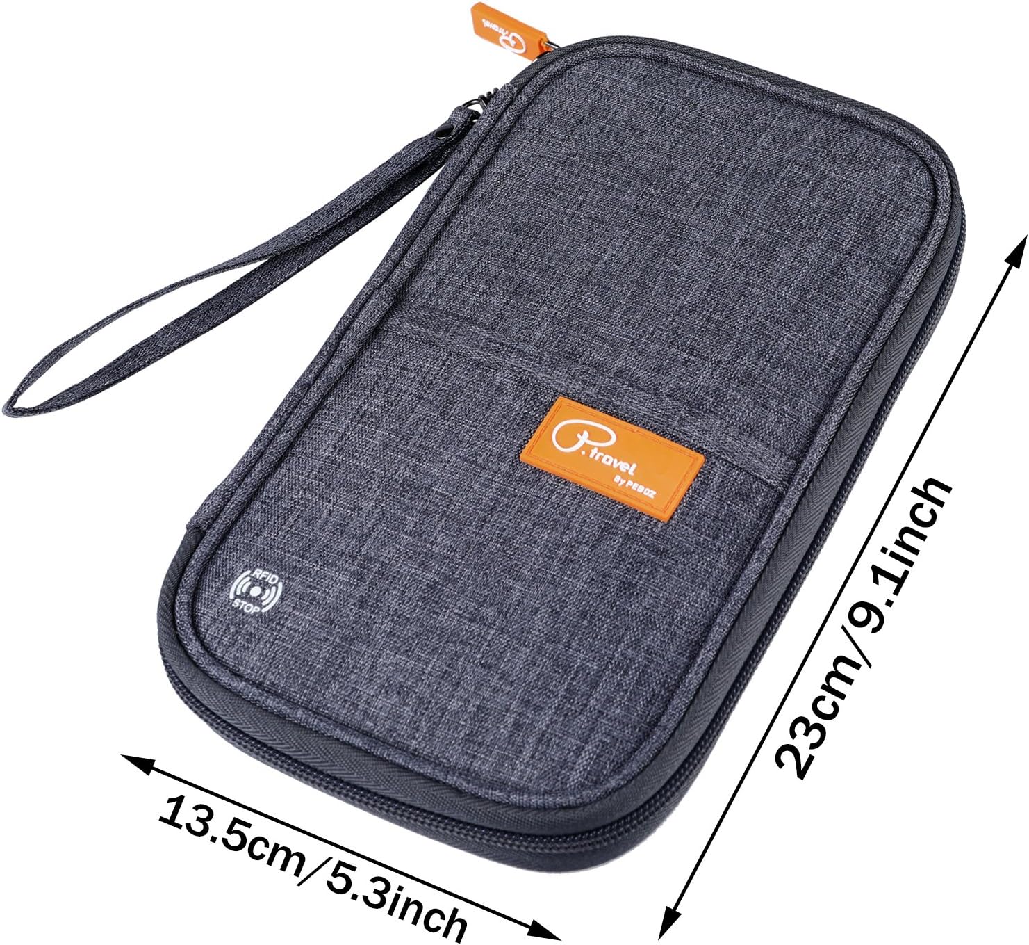 ManKn Travel Wallet Family Passport Holder RFID Blocking Document Organizer Case with Removable Hand Strap for Men Women Flight Ticket Credit ID Cards Cash Pouch Money Bag - Image 3