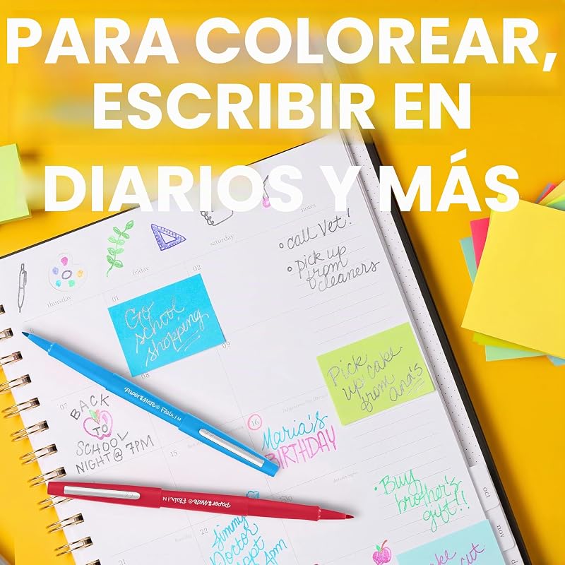 Marcador Flair, ponta média de 1,1 mm, cores tropicais, pack de 6