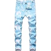 RANMCC Men's Printed Stretch Skinny Jeans Premium Slim Fit Fashionable Designs Denim Pants Jeans