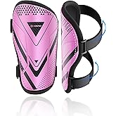 Shin Guards Soccer Kids Youth, CE Certified Airsfish Shin Guard Protection Gear for 2-18 Years Old Boys Girls Teenagers High Impact Resistant Breathable Comfortable 1 Pair 4 Sizes
