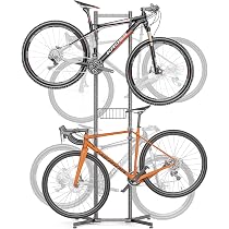 CXWXC 2-/4-Bike Storage Rack with Basket - Bike Rack Garage for