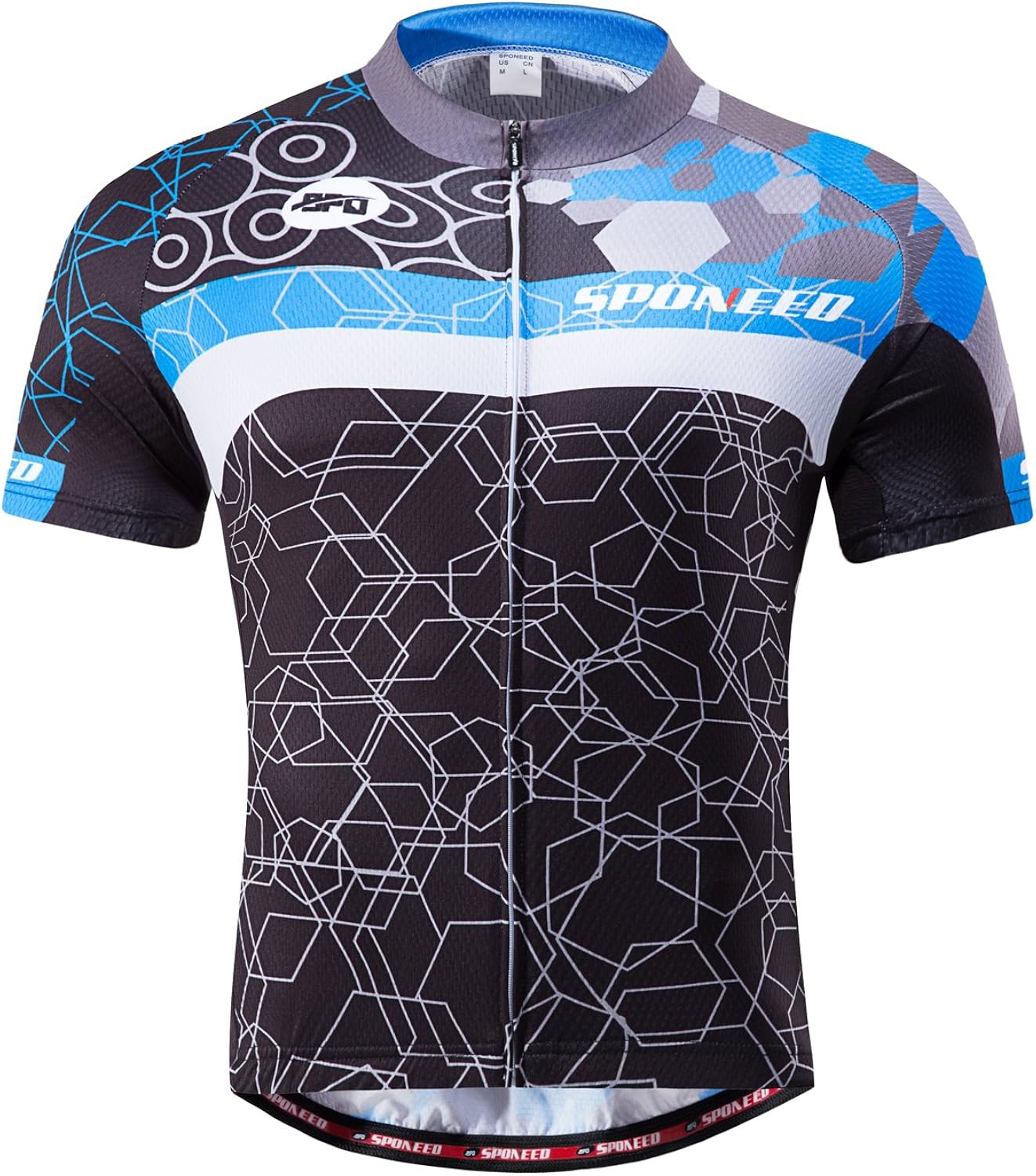 sponeed Men's Cycling Jerseys Tops Biking Shirts Short Sleeve Bike Clothing Full Zipper Bicycle Jacket with Pockets : Clothing