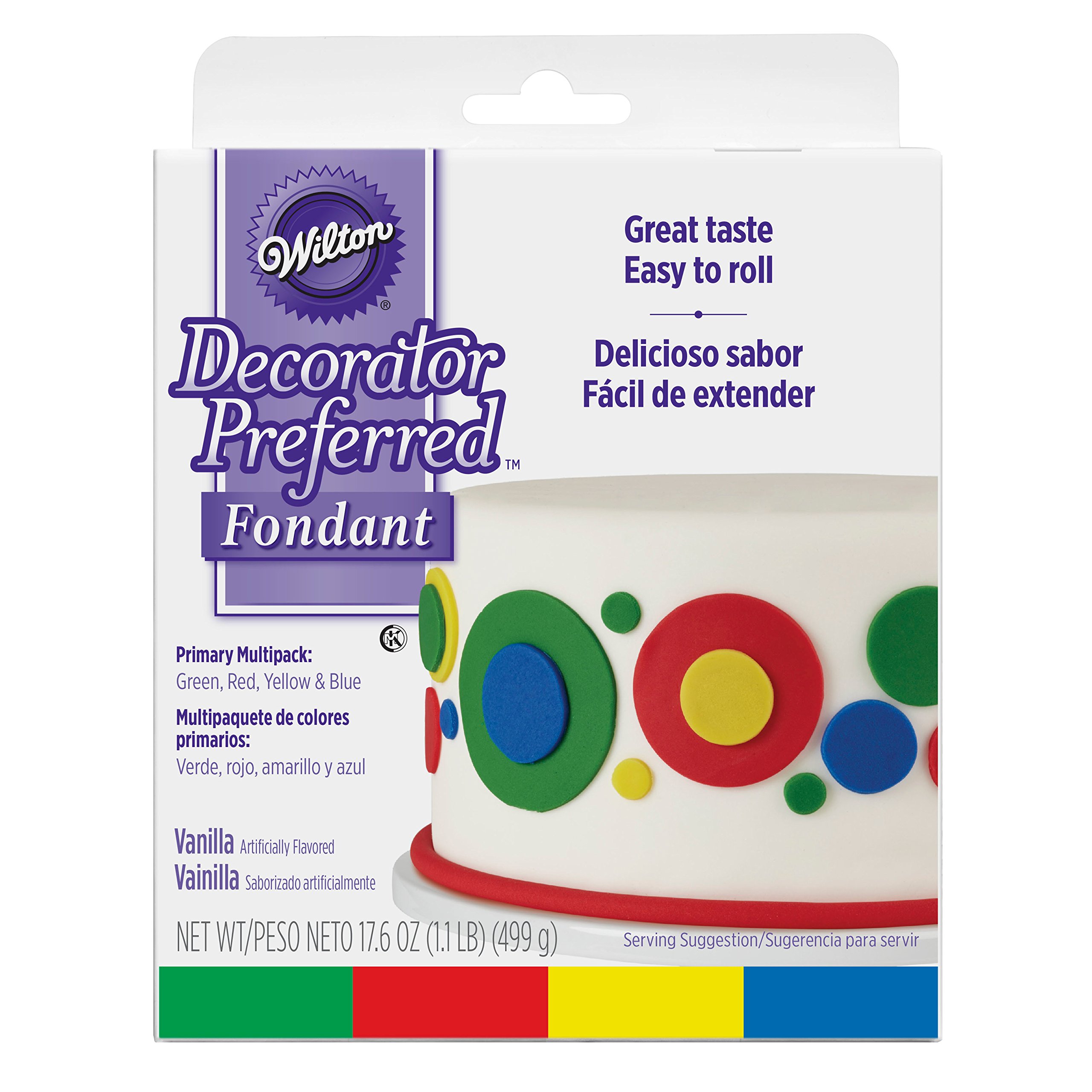 Wilton Decorator Preferred Primary Colors Fondant, 4Pack Fondant Icing