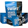 SWIPZ Premium Sneaker Cleaning Wipes (12 Pack) Dual Textured Individually Wrapped Pre-Moistened Quick Care Wipes for Leather,