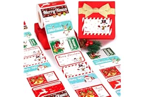 AREOK Gift Tag Stickers, Christmas Tags for Gifts 500+ Pcs, Christmas Name Tags - Christmas Stickers, to from Gift Tags Stickers, Gift Sticker Labels Large, 8 Designs Self Adhesive Labels - 2.8”1.6”