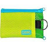 Chums Surfshorts Wallet - Lightweight Slim Wallet with RFID Blocking Card & Clear ID Window - Zippered, Minimalist Wallet w/Key Ring - Solid Colors