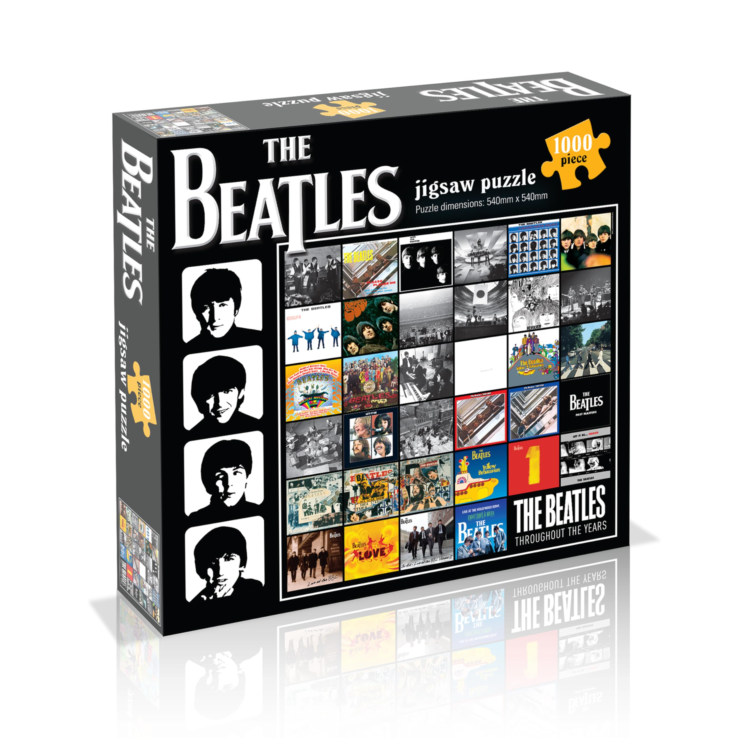 the Beatles Album Covers Collage 1000 piece Puzzle, Grayscale