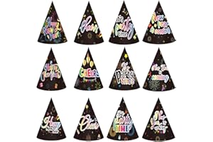 Harrycle 24 Pcs Happy New Year Hats 2026 Paper Cone Hat New Year Eve Party Favors Supplies for Adults Photo Props Decorations