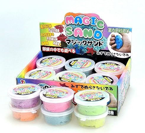 Amazon ねんどのような 砂のような不思議な感触 マジックサンド 12個入り ディスプレイパッケージ 6 0 ねんど おもちゃ