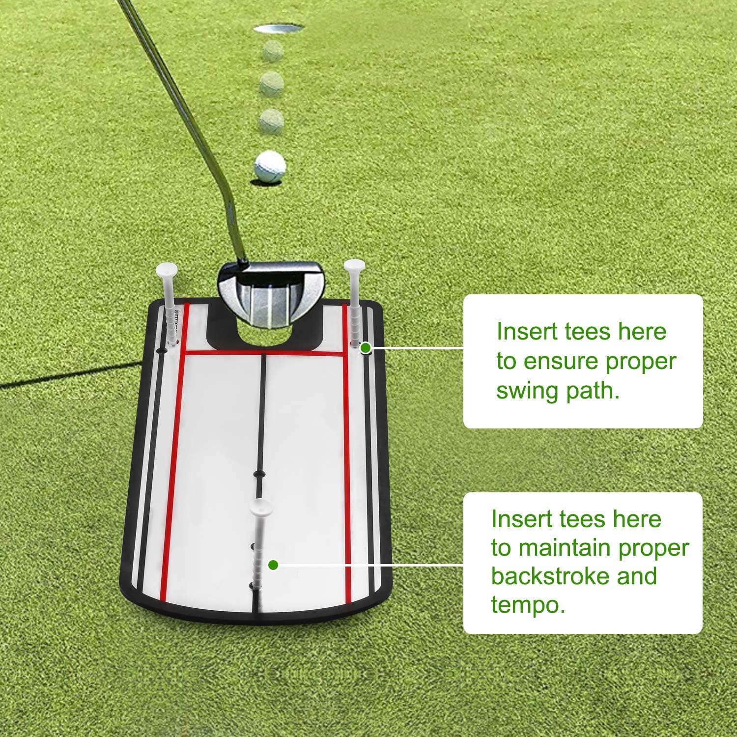 KINGTOP Golf Putting Alignment Mirror, Portable Swing Training Aids, Practice Putting Alignment Aid, Travel Size 12”L x 6”W : Sports & Outdoors