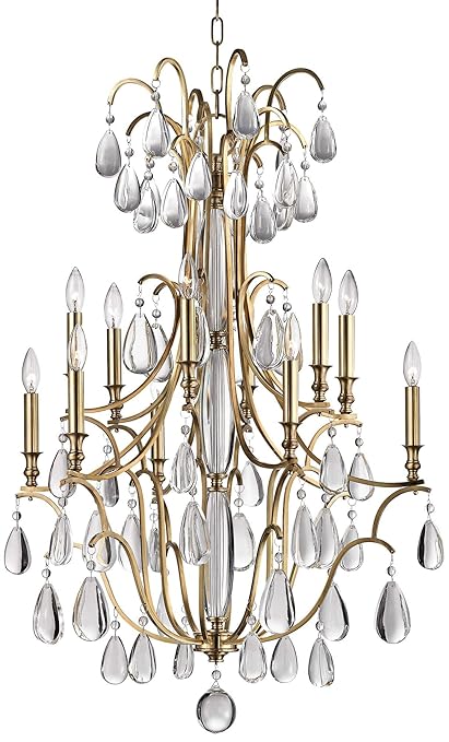 Hudson Valley Lighting Crawford 12 Light Chandelier Aged Brass