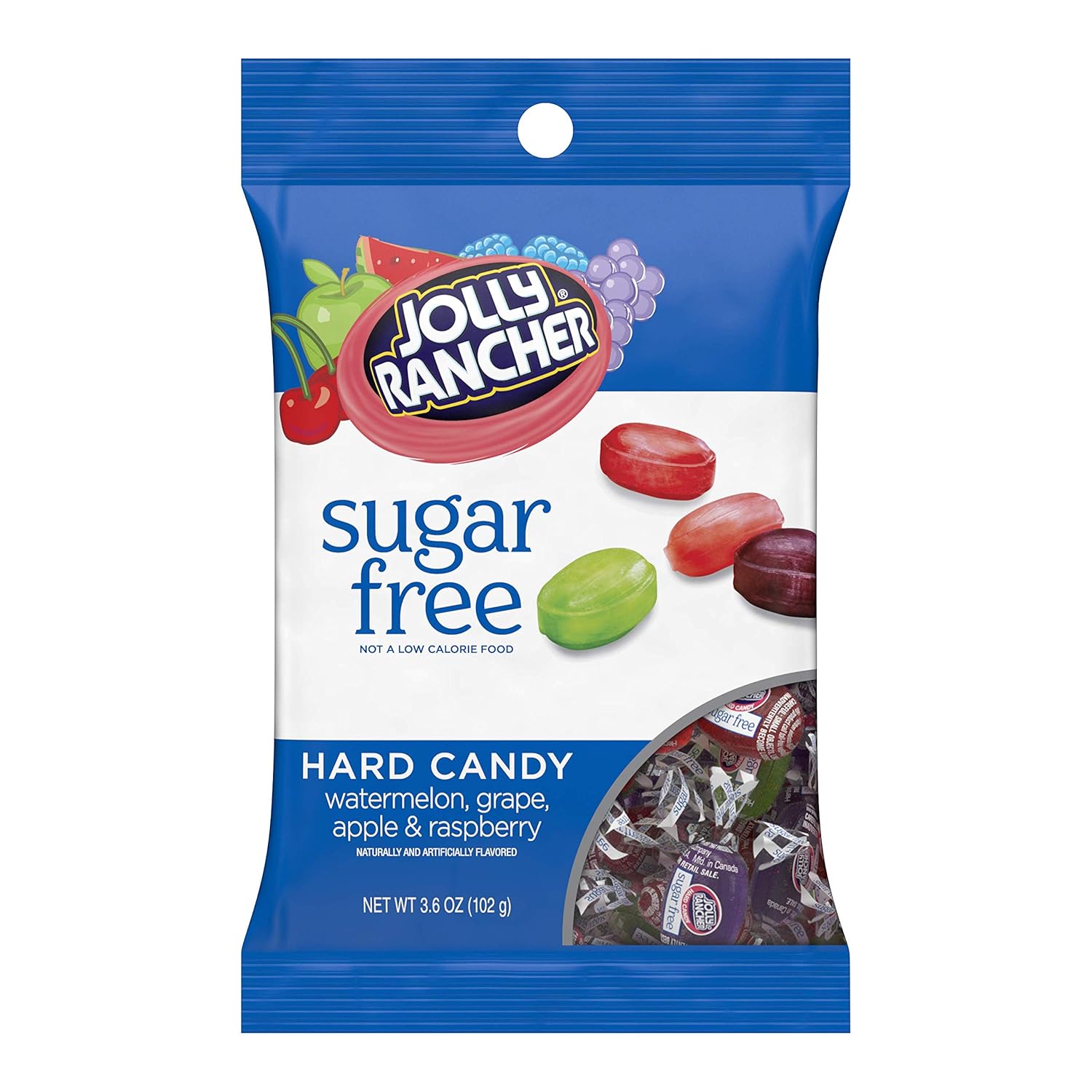 JOLLY RANCHER Hard Candy, Assorted Flavors, Sugar-Free, 3.6 Ounce Bag