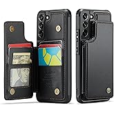 Vinich for Samsung Galaxy S22 Plus Wallet Case with Card Holder, RFID Blocking Credit Slots Kickstand Shockproof Phone Cover Fit for Galaxy S22 Plus 6.6" Black