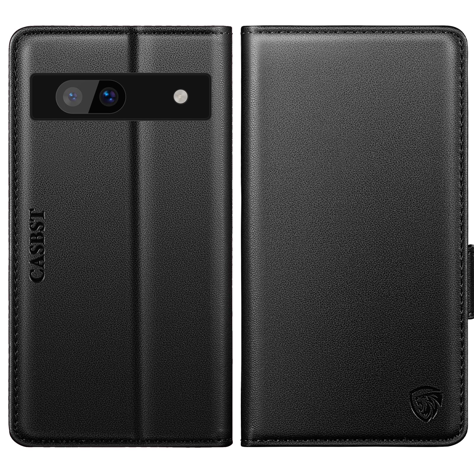 CASBST for Google Pixel 7A Case, Kickstand Flip Leather Wallet Book Case with Card Slots Shockproof Magnetic Closure Protective Phone Case Cover Compatible with Google Pixel 7A - Black