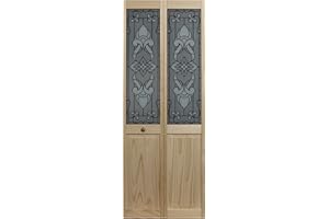 LTL Home Products 851726 Eternity Half Glass Interior Bifold Solid Wood Door, 30 Inches x 80 Inches, Unfinished Pine