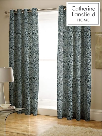 Catherine Lansfield Moroccan Paisley Easy Care Eyelet Curtains