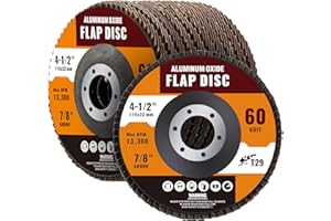 Shawya 10 Pack Aluminum Oxide Flap Discs 4 1/2 for Angle Grinder 60 Grit Flap Wheel for Rust Removal, Sanding and Finishing, T29