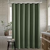Olive Green 96 Inch Shower Curtain Linen Extra Long