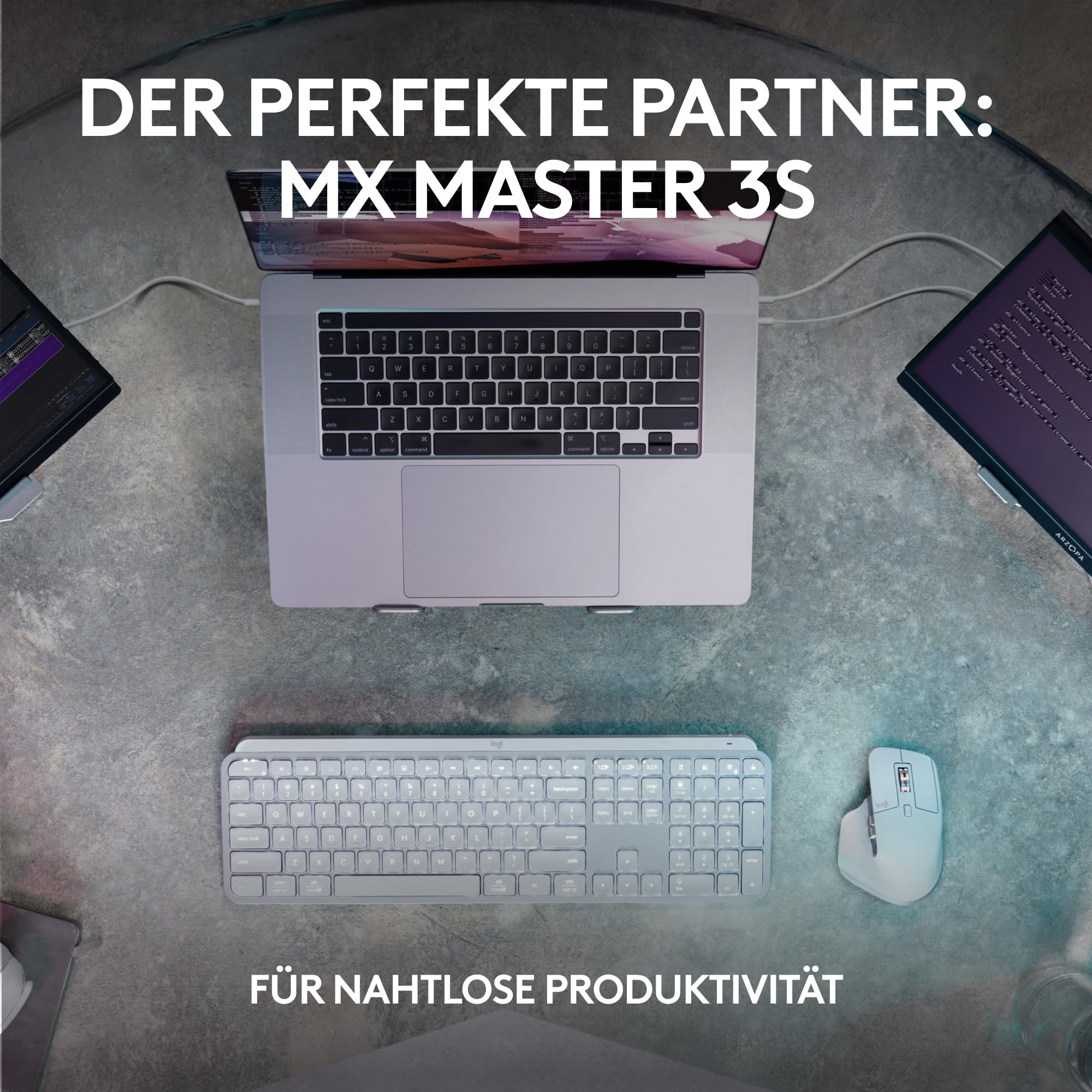 Logitech MX Keys S kabellose Tastatur, Low Profile, Fluid Quiet Typing, Programmable, Backlighting, Bluetooth, USB C Rechargeable, für Windows PC, Linux, Chrome, Mac, Deutsches QWERTZ, Pale Grey 8