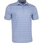 Greg Norman ML75 Stretch Fisherman Print Blue Storm Shirt Men L