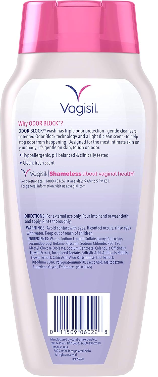 Vagisil Odor Block Daily Intimate Feminine Wash for Women, Gynecologist Tested, 12 Ounce (Packaging May Vary): Beauty