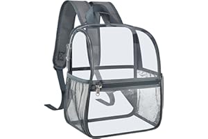 Mildbeer Small Clear Backpack, Stadium Approved 12x12x6 Clear Backpack for Women with 2 Bottle Holders for Festival Concert Travel Sport Games Venues