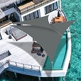 Teynewer 5x5x5m Triangle Shade Sail UV 98% Waterproof Dark Grey with Rope view 4