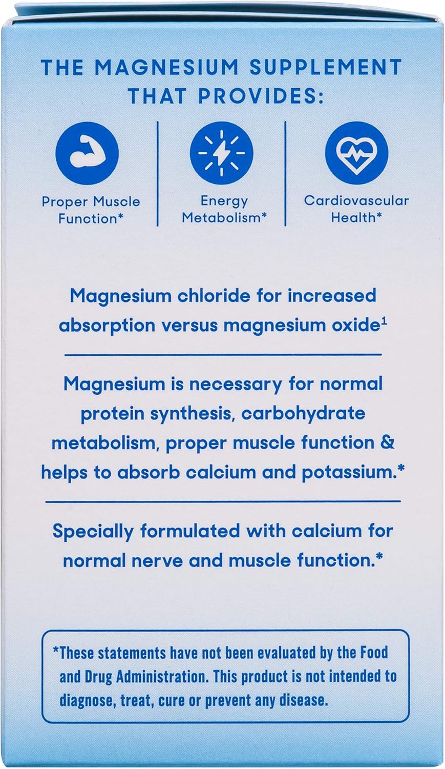 SlowMag Mg Muscle + Heart Magnesium Chloride with Calcium Supplement, 120 Count: Health & Personal Care