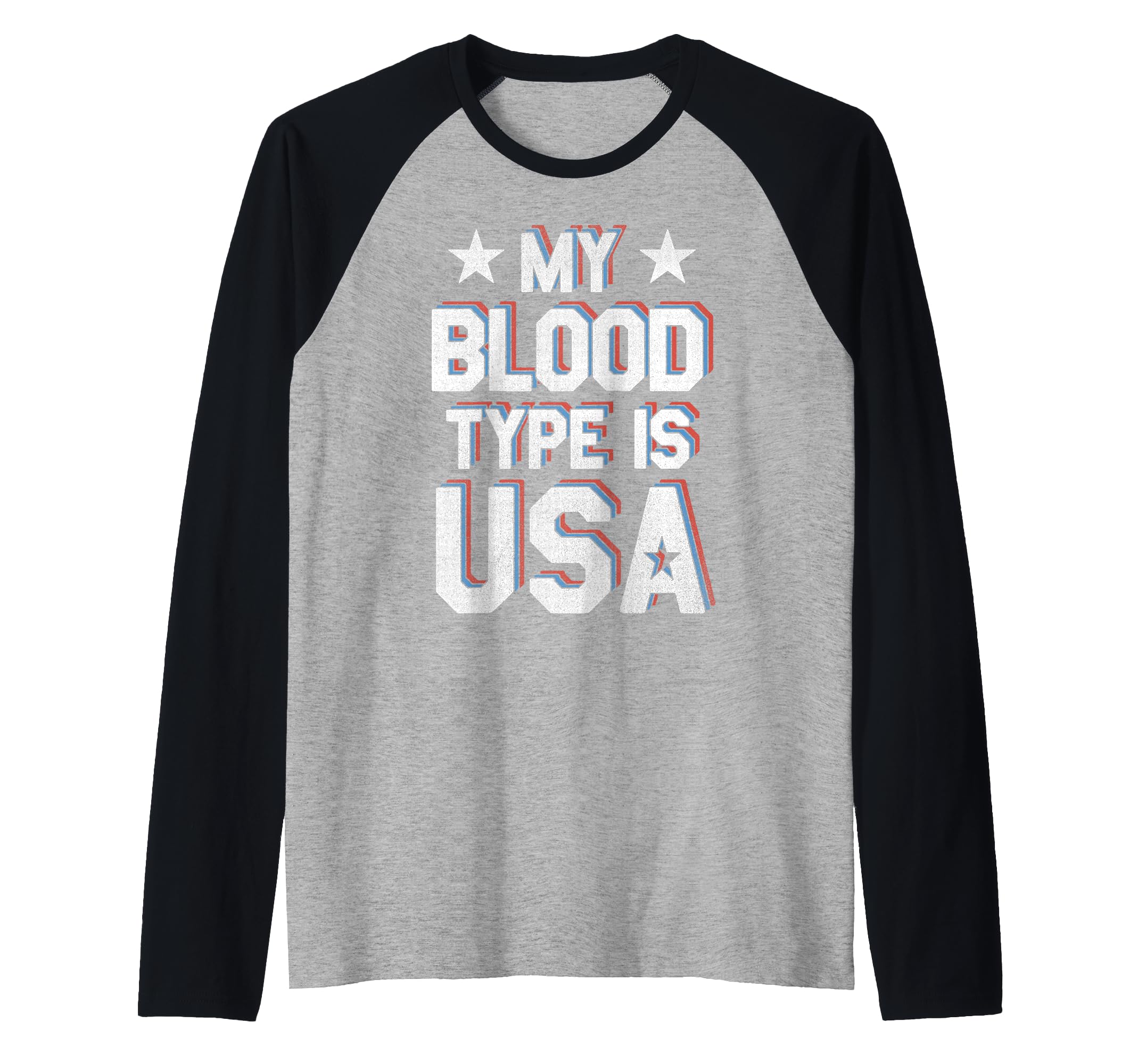 Trendy Blood Type Usa Raglan Baseball Tee