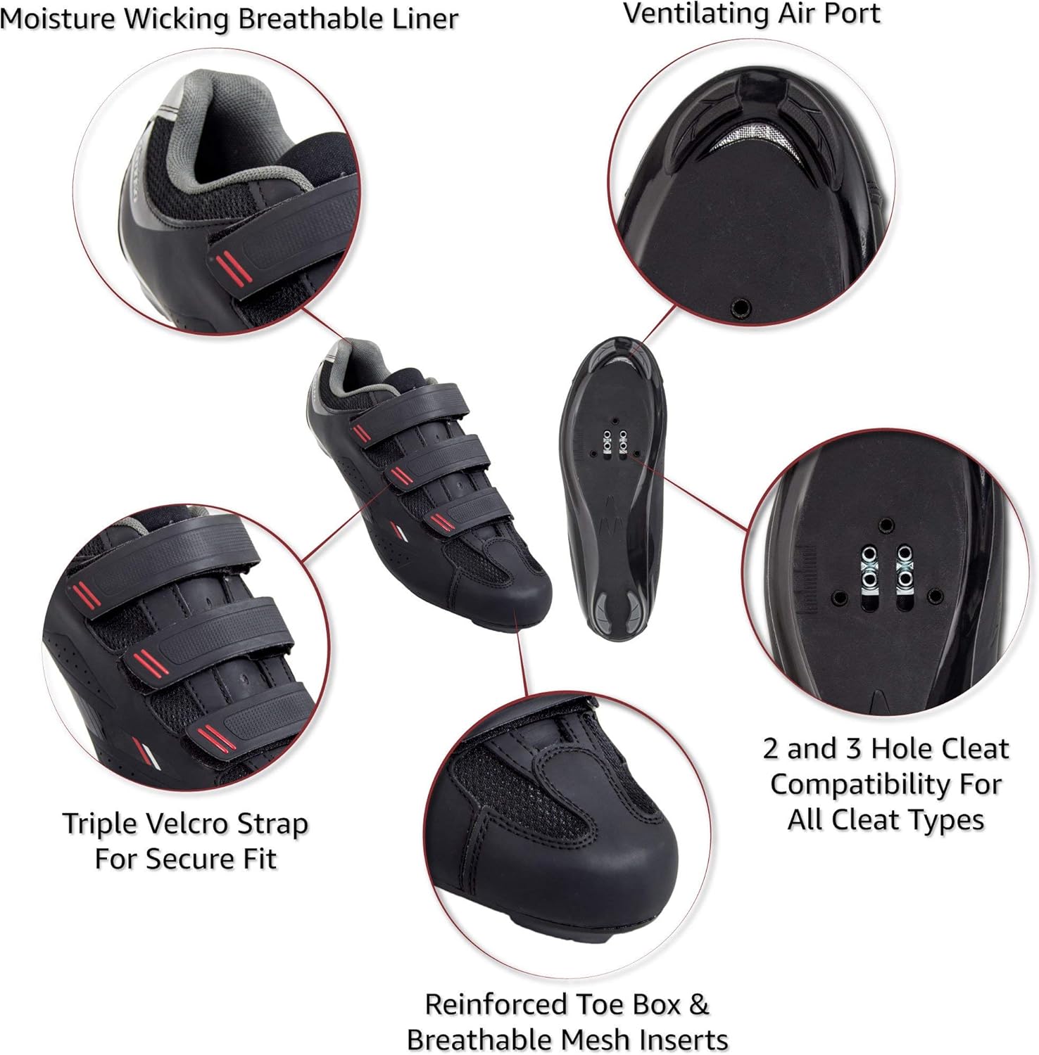 tommaso strada 100 dual cleat compatible road touring cycling spinning shoe