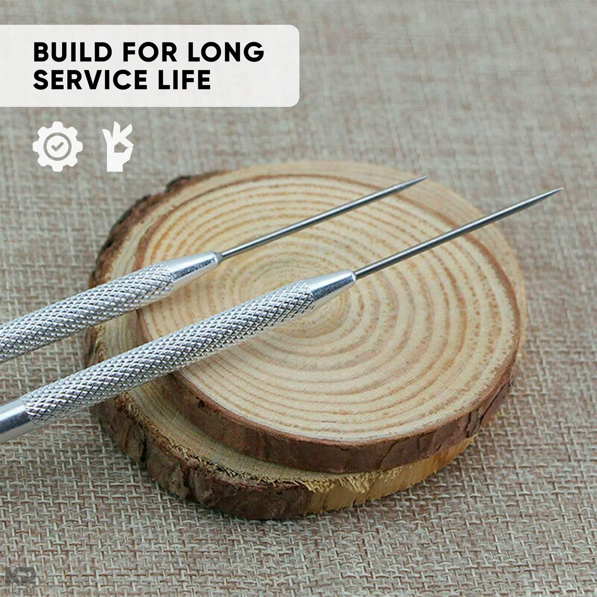 KETAR 4Pcs Pottery Needle Tool – 6.3 Inches Needle Tools for Clay, Durable Stainless Steel Tips, Non-Slip Grip & Protective Sleeve, Easy to Clean for Ceramics, Sculpting, DIY Craft & Detailed Carving