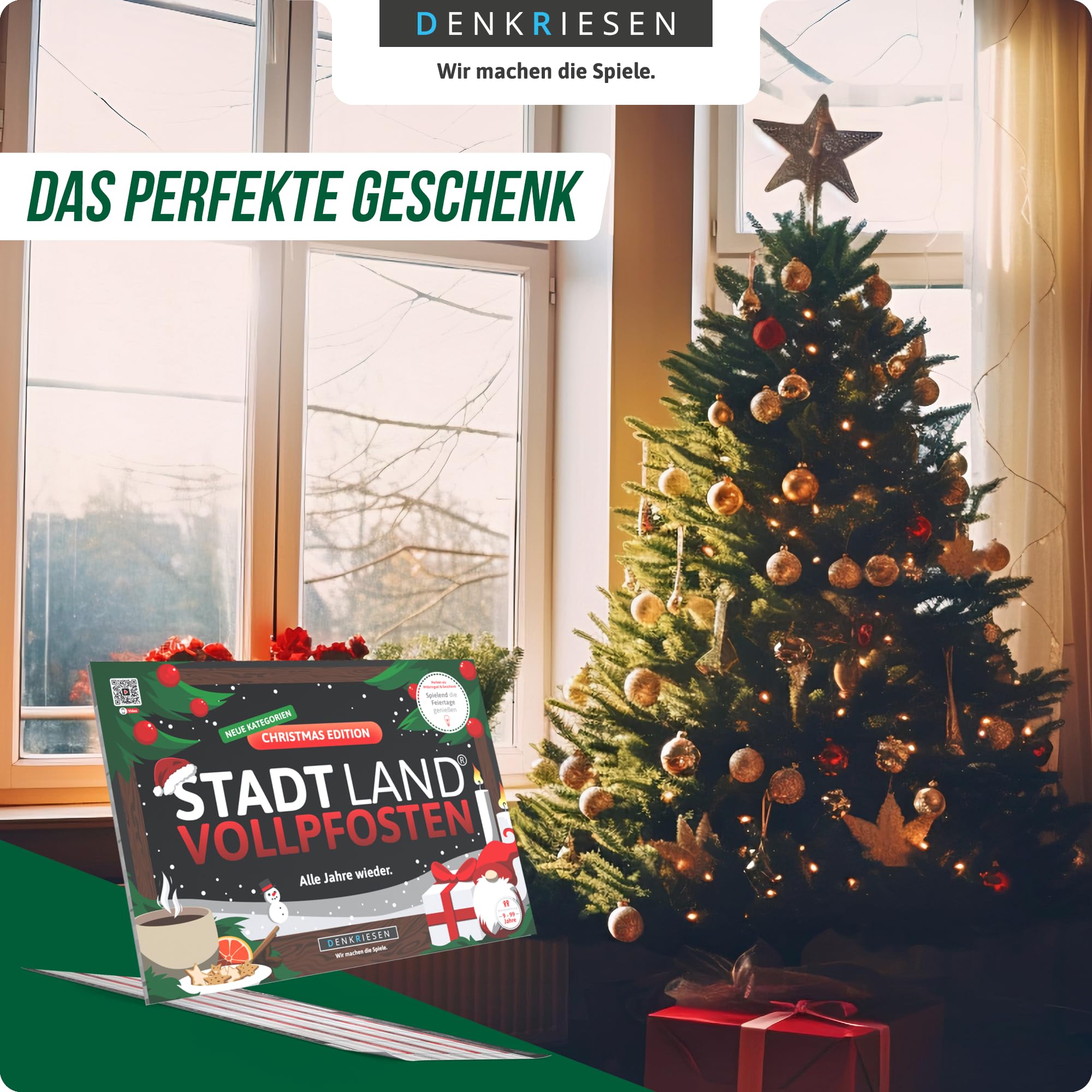 DENKRIESEN Stadt Land VOLLPFOSTEN® - Christmas Edition | ab 9 Jahren mit 26 neuen Kategorien | Stadt Land Fluss | Weihnachtsspiele | Xmas | Familienspiel - Adventskalender Füllung | Wichtelgeschenk 5
