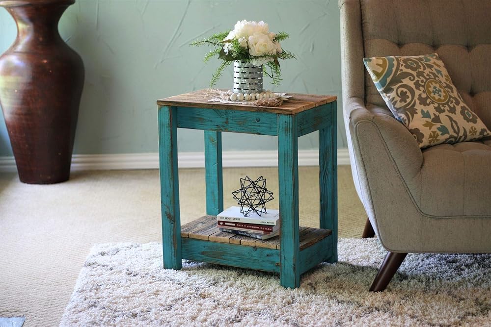 Turquoise Combo End Table Handmade