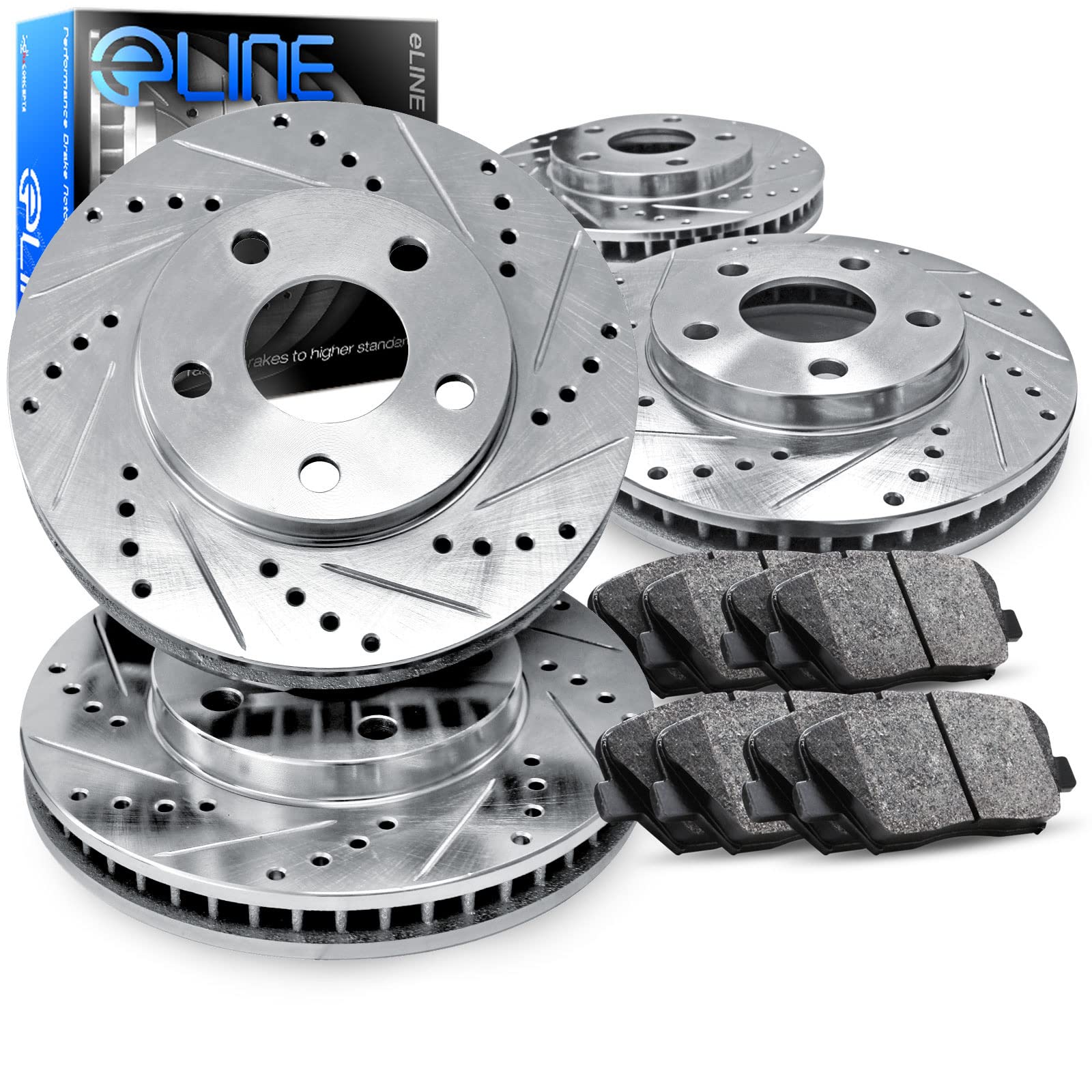 Photo 1 of ****************MISSING THE BRAKE HARDWARE****************
R1 Concepts Front and Rear Brakes and Rotors| Drilled and Slotted Brake Rotors| Front and Rear Ceramic Brake Pads and Rotors Kit| Brake Kit| Automotive Replacement Brake Kits