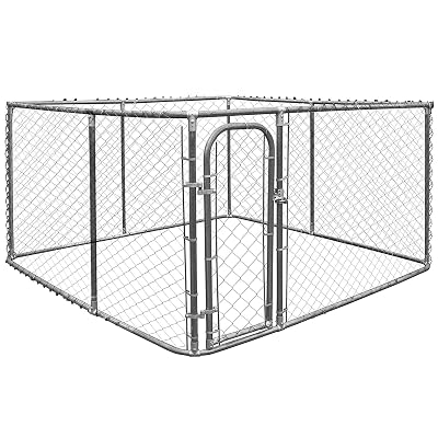 Giantex 7.5ft x 7.5ft Large Dog Kennel with Roof Cover, Pet Dog Run House Shade Cage with Roof Cover Backyard Playpen