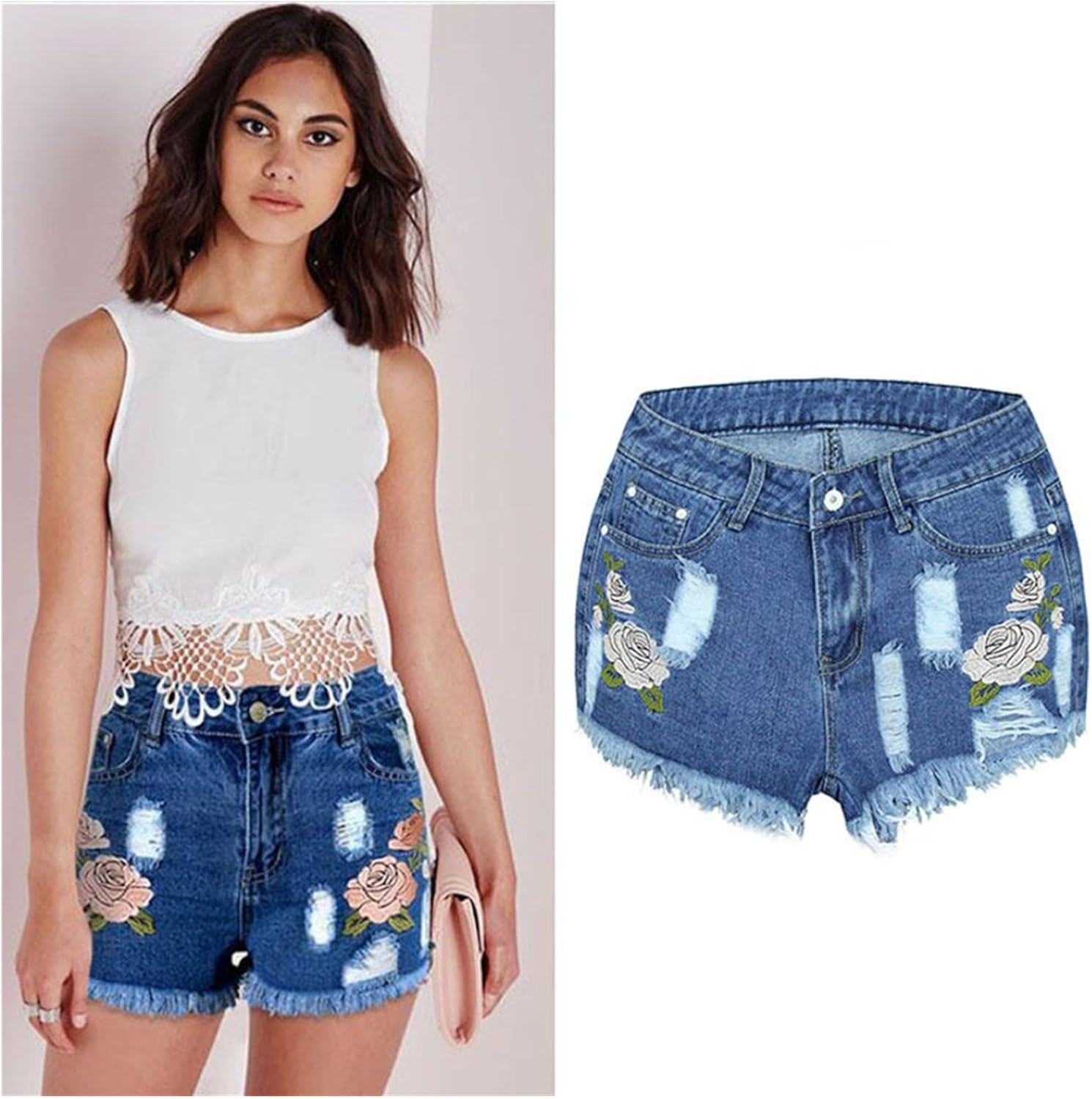 high waisted denim short shorts