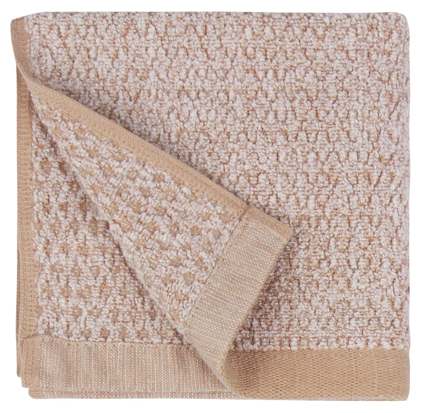 Everplush Diamond Jacquard Wash Cloth Set, Polyester, Khaki, 6 x Washcloth (13 x 13 inches), 6 — image 1