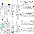 Color Your Own Bookmarks - DIY Coloring Bookmarks with Double-Sided Patterns (180 Pieces)