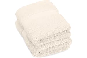 Pinzon Heavyweight Luxury Cotton Washcloths - Set of 2, 12 x 12 Inch, Ivory