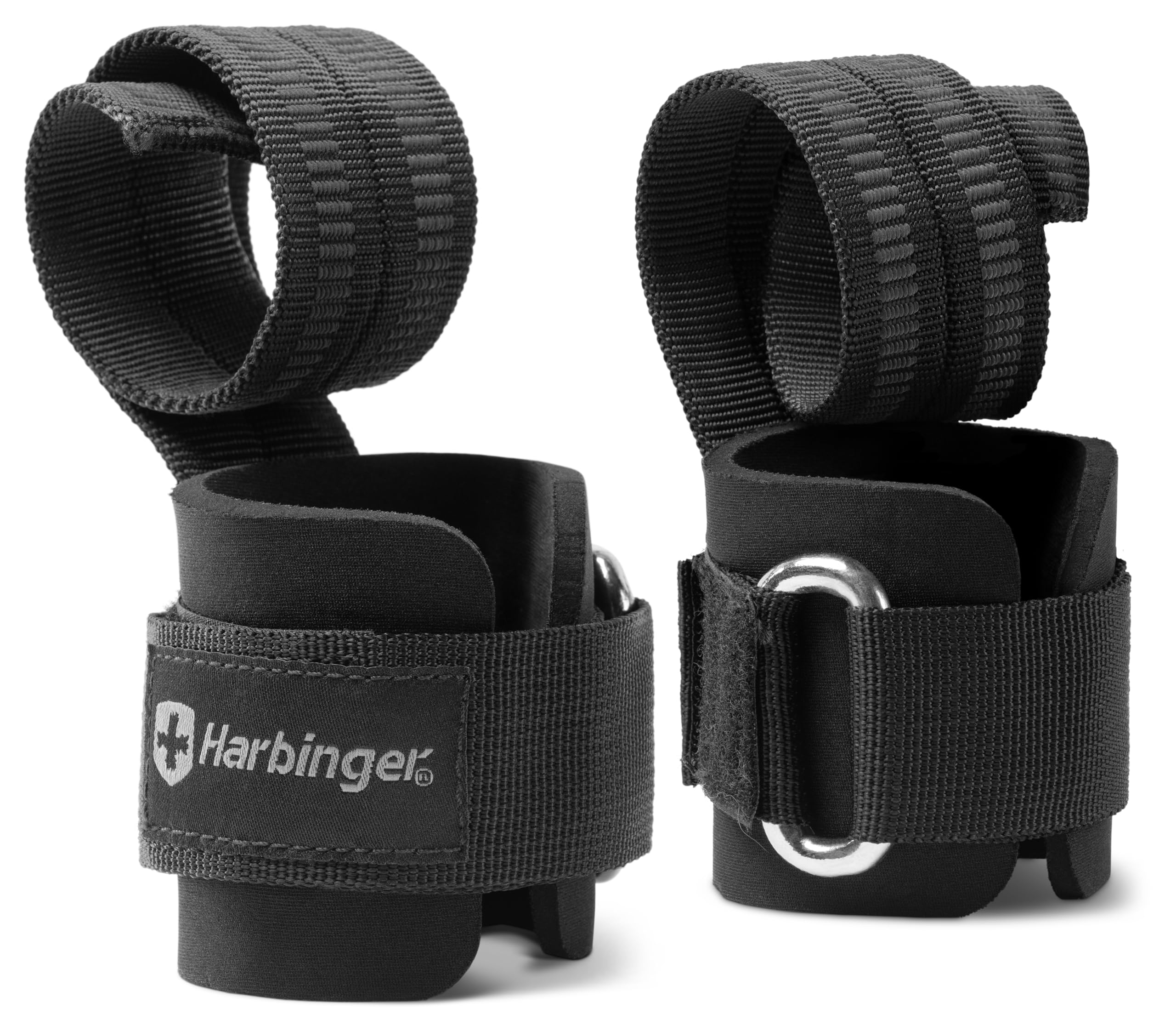 Harbinger Unisex Pro Harbinger Big Grip Padded Lifting Straps Weight Lifting Strength Training Equipment Black Pack o, Black, One Size UK