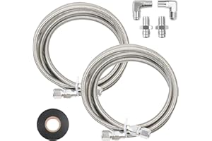 OCTAOR 6AN 7FT Transmission Cooler Line Set, Replacement for GM 4L60 700R4 TH350 TH400, Upgraded Stainless Steel Braided Lines