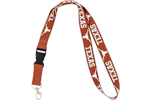 Desert Cactus University of Texas Lanyard UT Longhorns Car Keys ID Badge Holder Keychain Detachable Breakaway Snap Buckle (Orange - Longhorn)