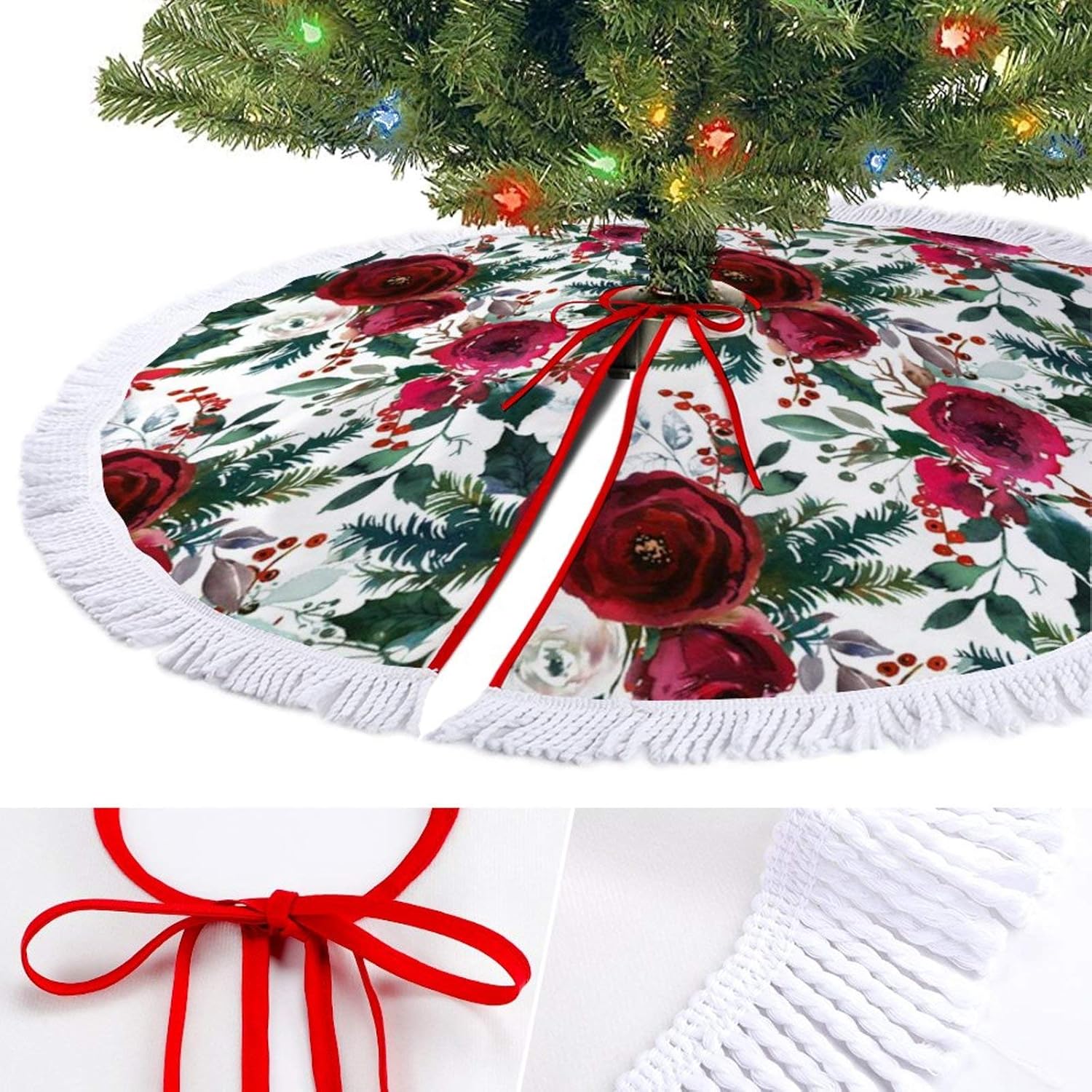 KAZOGU Soft Christmas Tree Skirt Base Cover Holiday Decoration