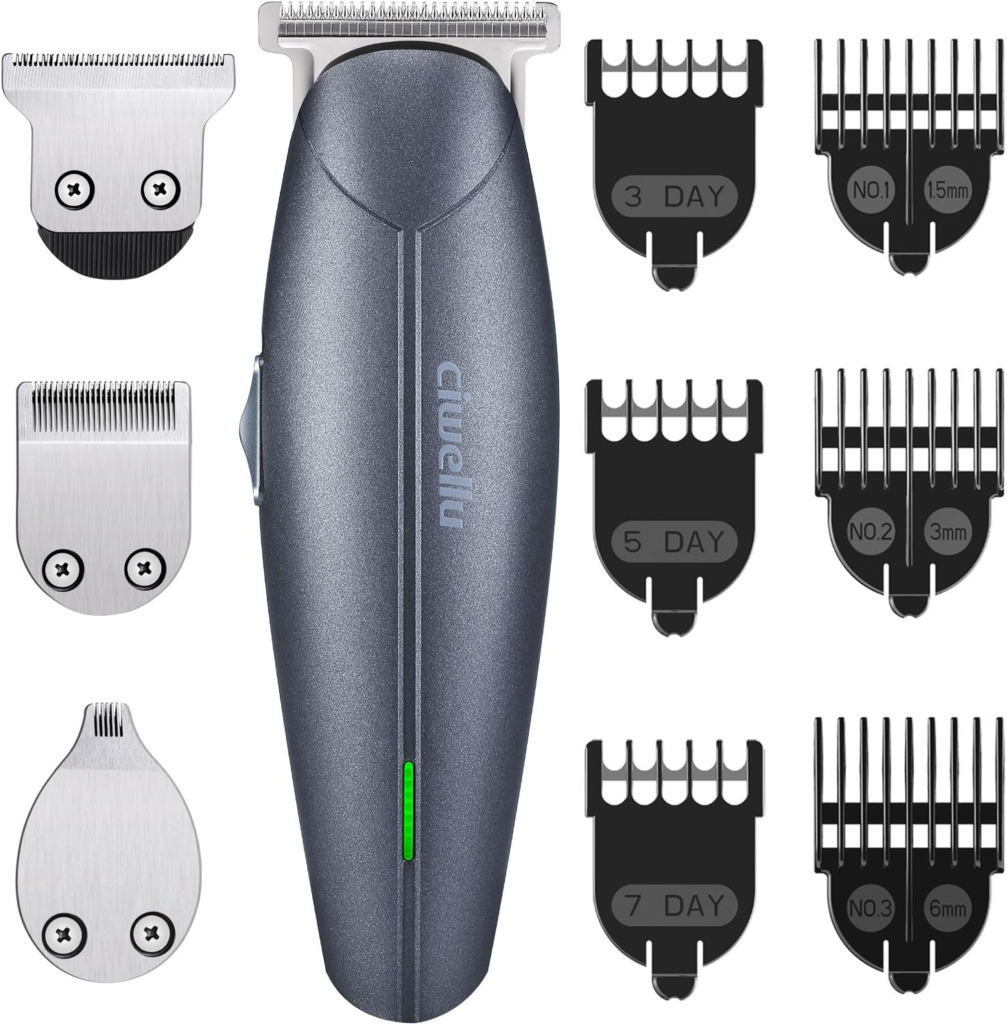 Beard Trimmer Kit USB Rechargeable Hair Clippers Cordless body Grooming Trimmer Kit of Mustache Trimmer ,Hair Cutting Trimmer with 7 Blade Combs for man Stubble groomer by Ciwellu