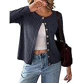 AmazingStar Womens Cardigan Sweaters Lightweight Crew Neck Soft Knit Outfits Shrug Tops Fall Fashion 2026 Clothing