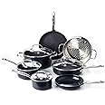 GreenPan Chatham Black Prime Midnight Hard Anodized Healthy Ceramic Nonstick 11 Piece Cookware Pots and Pans Set, PFAS-Free, Dishwasher Safe, Oven Safe, Black