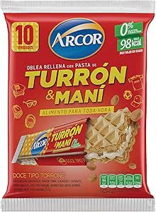Arcor Turrón relleno con pasta de cacahuete 10u (250g ...