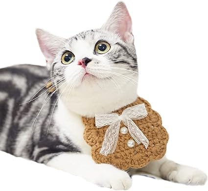 Amazon 猫 服 アクセサリー 飾り用 首輪 手作り可愛い ニット製品 小型 犬にも適当 無段階調節可能 めっちゃ軽い 12グラム ペットに優しい ペット 首輪 スカーフ バンダナ Syoho 首輪 通販
