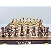 18 Inch Folding Chess Set with High Polymer Weighted Standard Chess Pieces for Family Vintage Board Games Chess Set for Adults and Kids Chess Enthusiasts